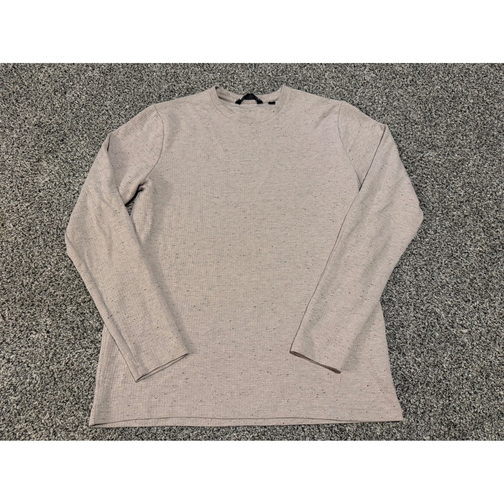 G33 TravisMathew Mens Large Long Sleeve Crewneck Speckled Heather Tan Shirt